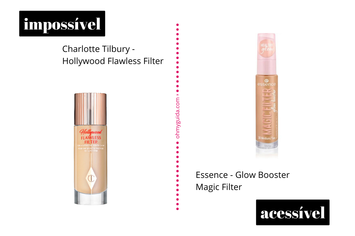 dupe charlotte tilbury hollywood flawless filter glow booster base primer iluminador essence magic filter review 